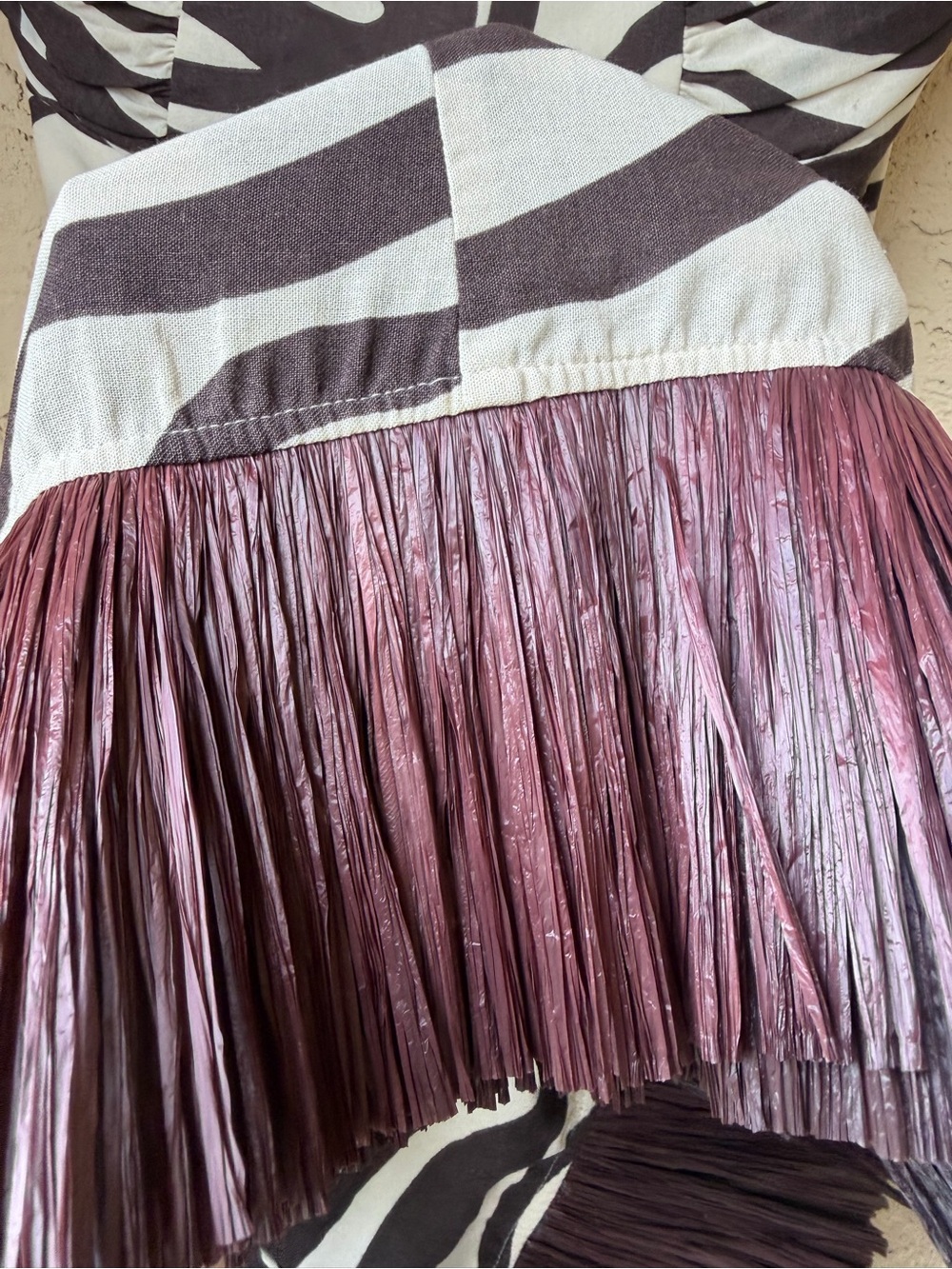 Antonio Melani x M.G. Style Somers Swirl Print Linen Blend Straw Trim 2 Piece 10 - Picture 11 of 13